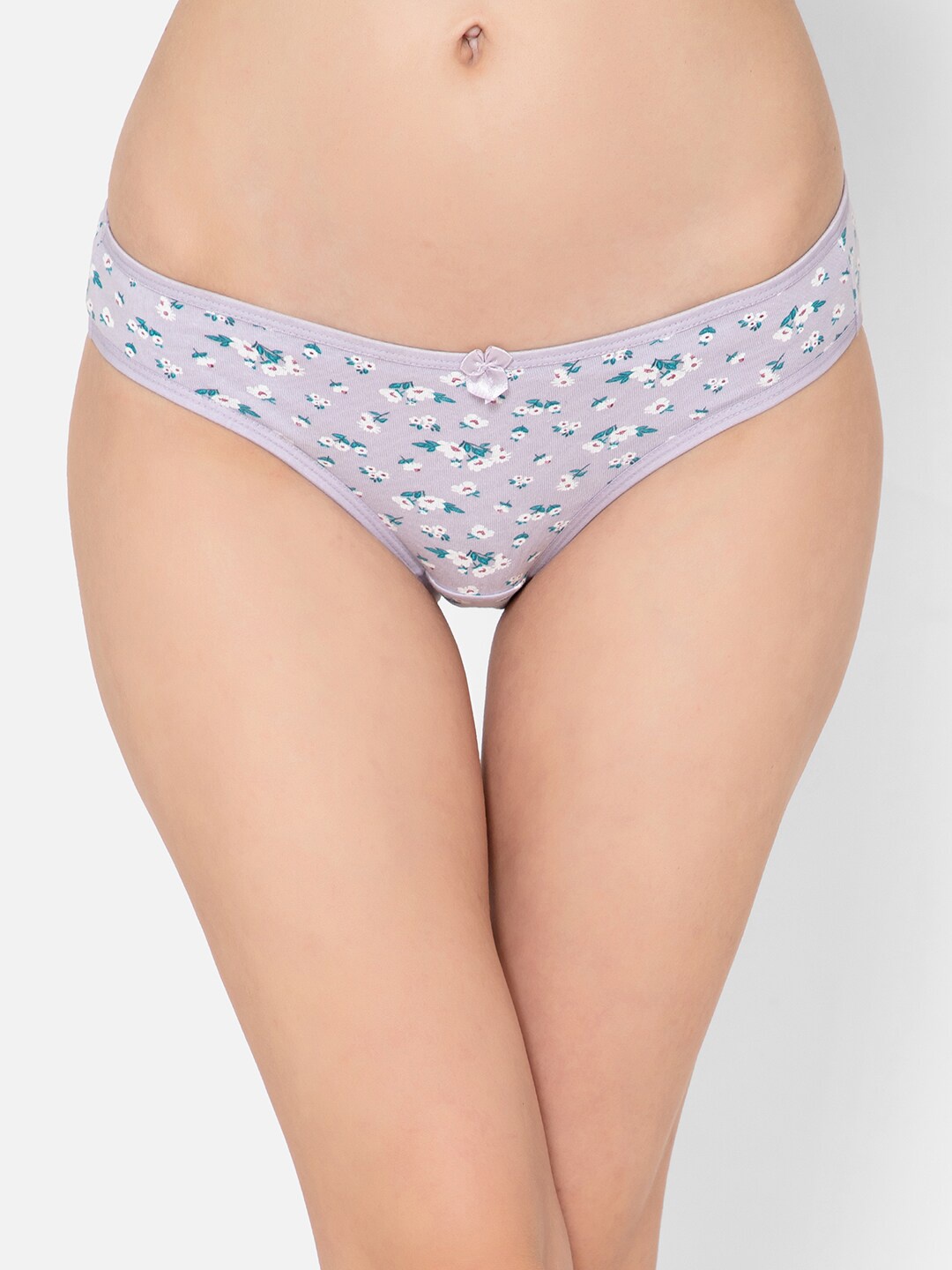 

Clovia Women Floral Printed Pure Cotton Hipster Briefs, Grey