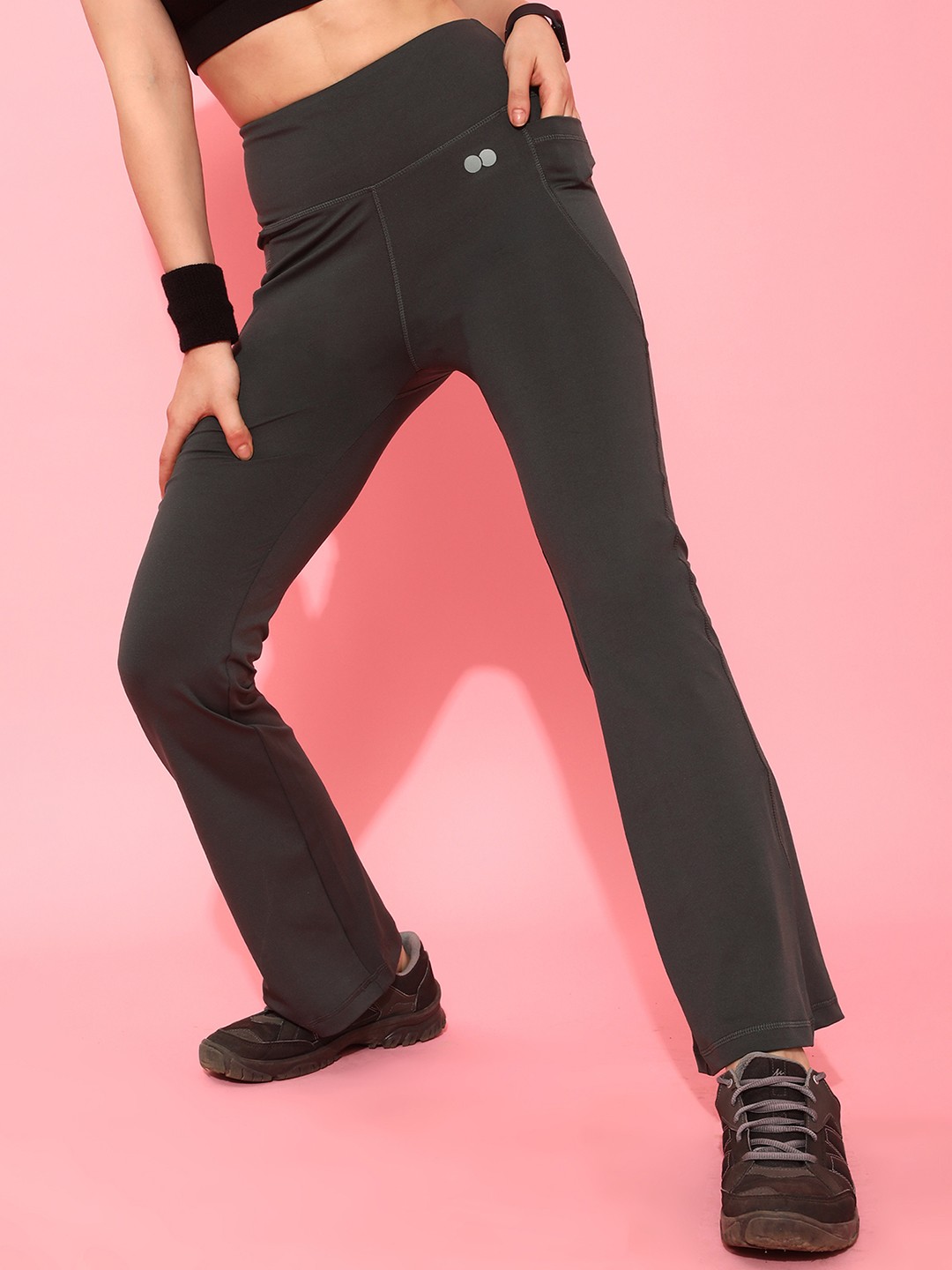 

Clovia Grey Women Comfort Fit Flared Yoga Pants