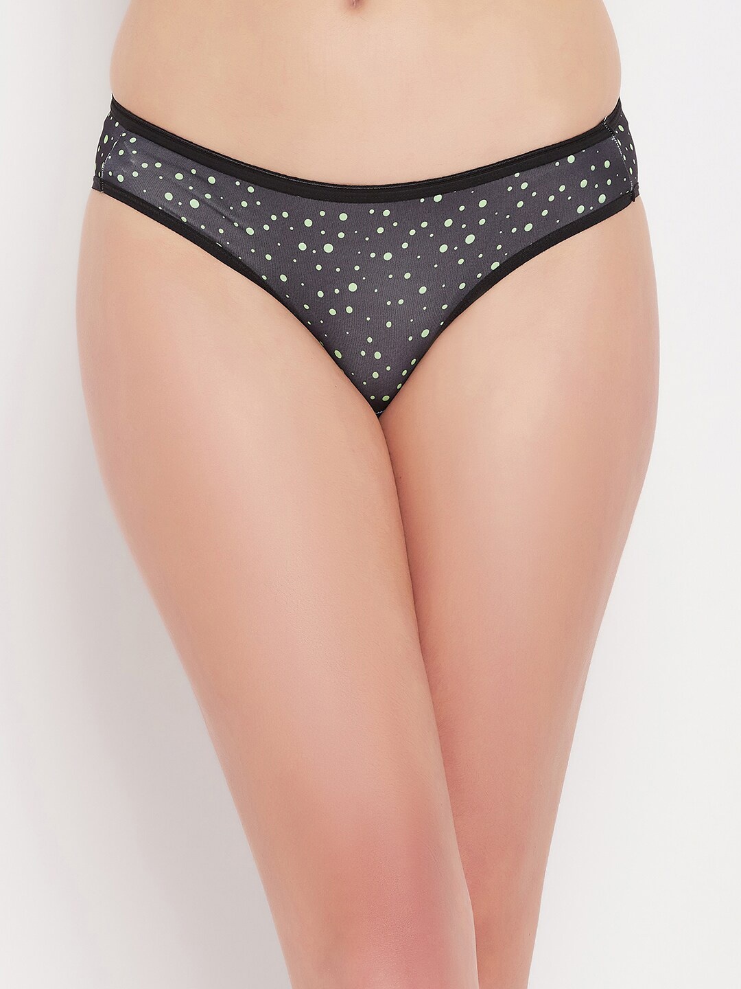 

Clovia Black Micro Ditsy Printed Bikini Briefs