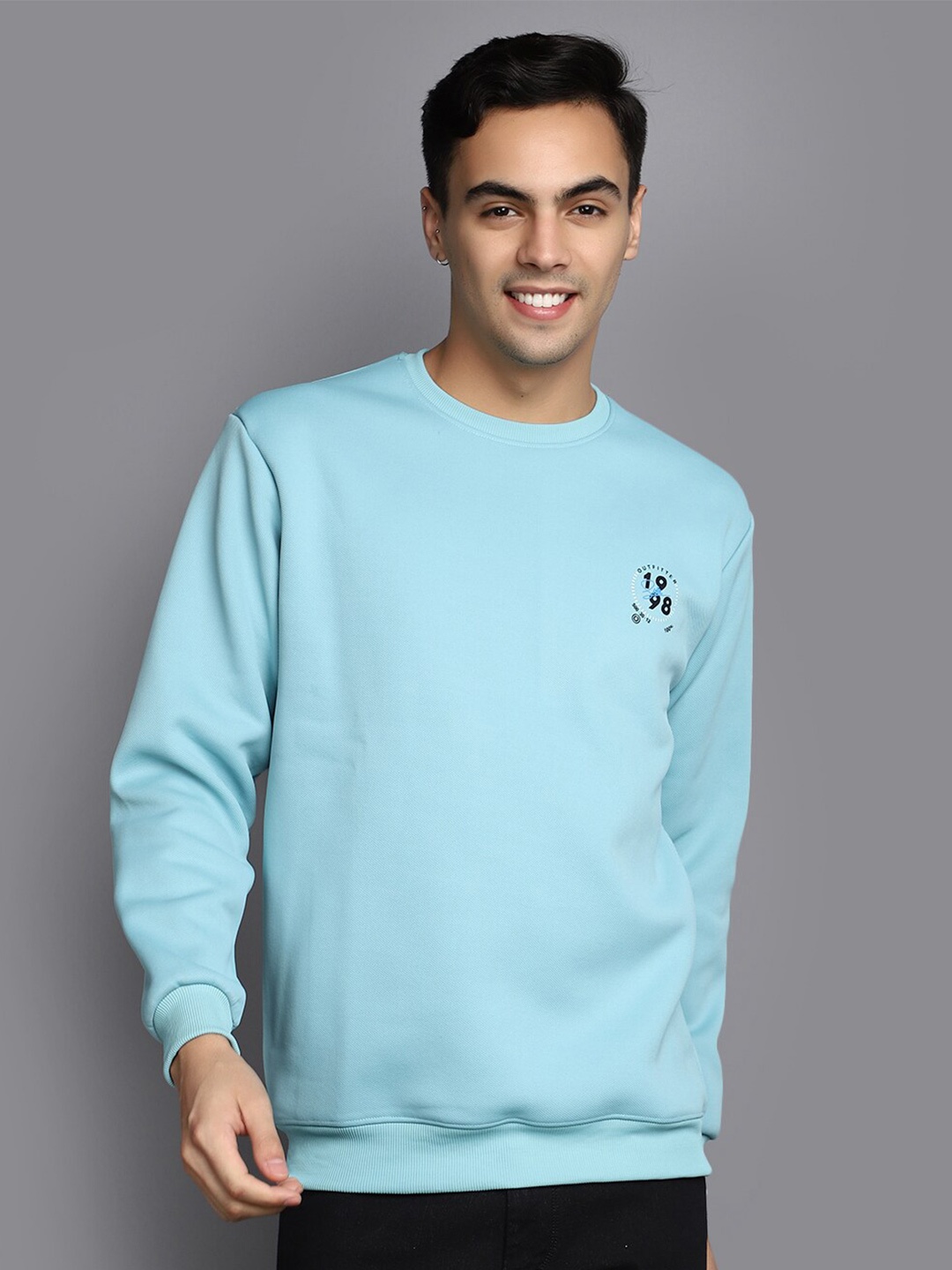 

V-Mart Round Neck Fleece Sweatshirt, Blue