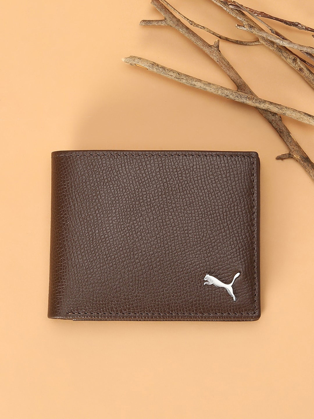 

Puma Textured Leather Wallets, Brown