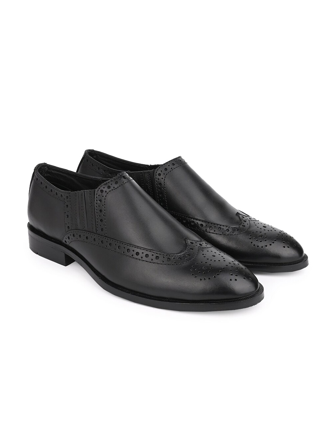 

LA BOTTE Men Perforated Leather Formal Brogues, Black