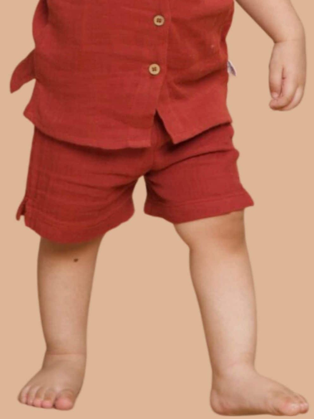 

Greendeer Infants Low-Rise Pure Cotton Regular Shorts, Red