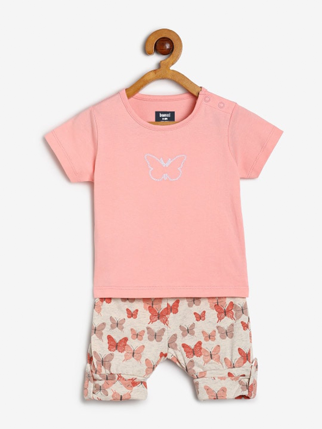 

BAESD Infants Printed T-shirt with Shorts, Pink