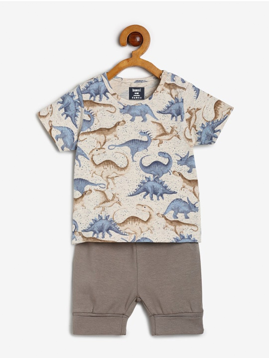 

BAESD Infants Printed T-shirt with Shorts, Grey