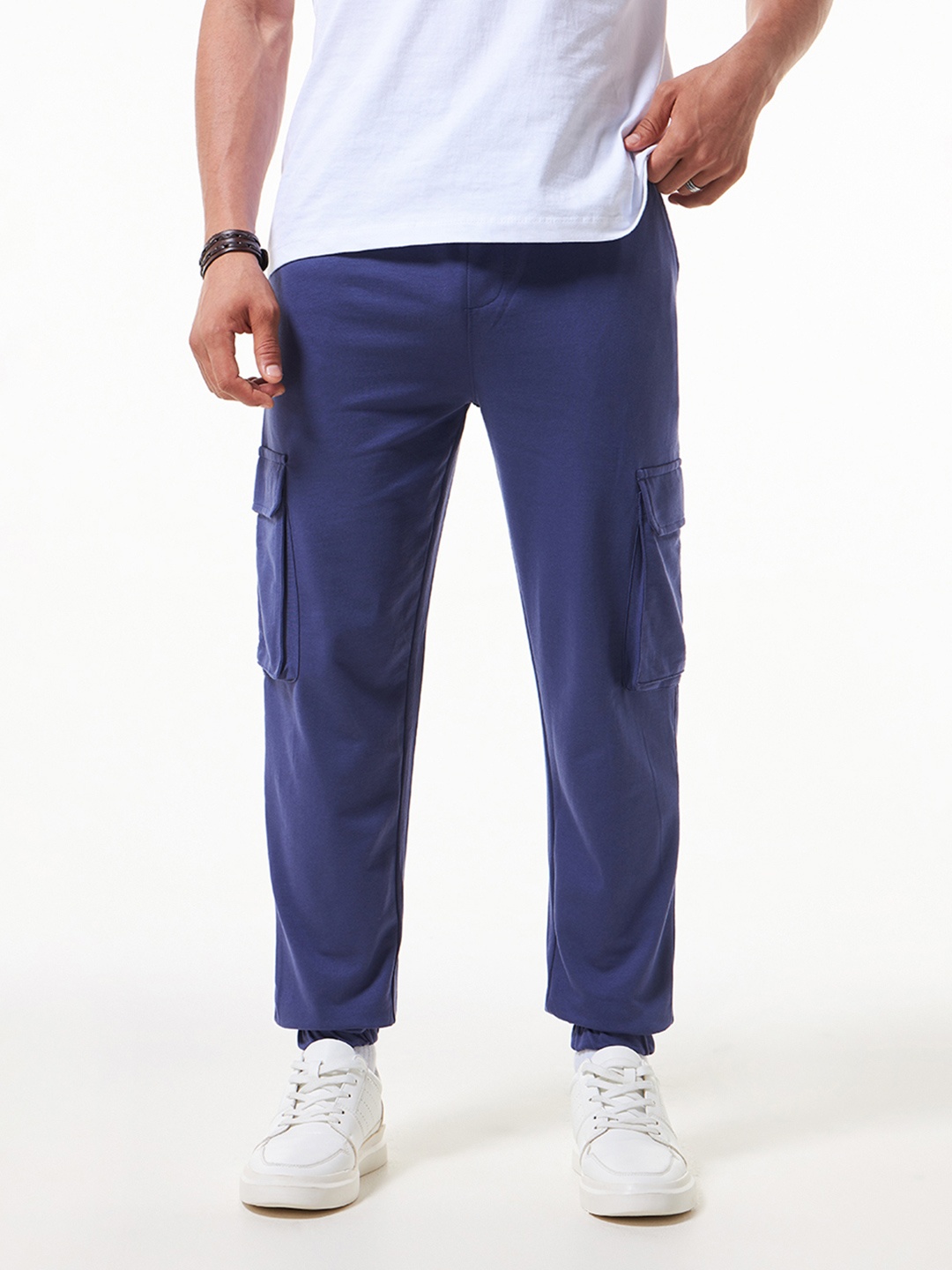 Bewakoof Air 1.0 Oversized Cargo Joggers, Blue