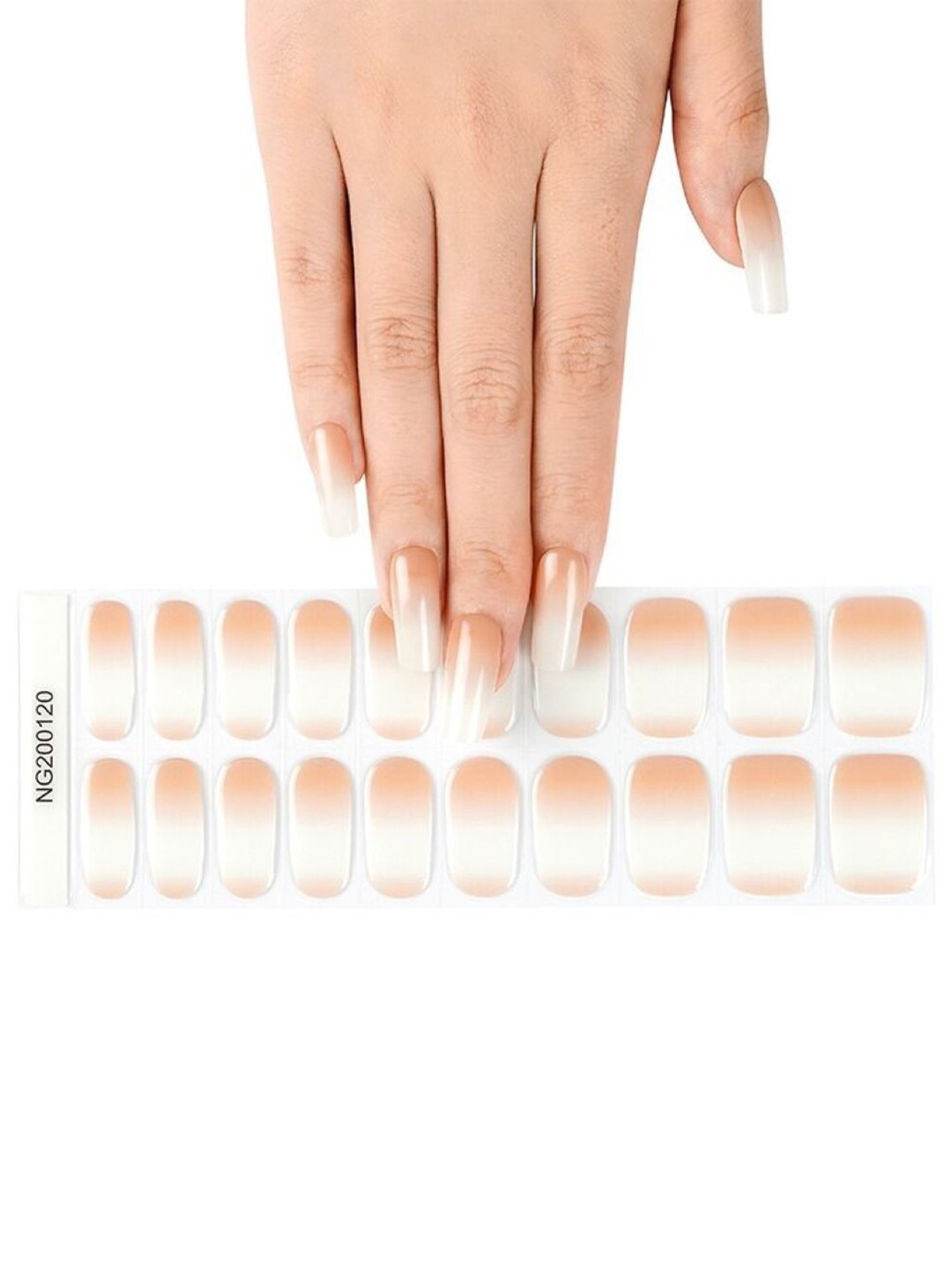 

FEELHIGH 20Pcs Semi Cured Gel Nail Polish Strips - White Skin NG200120