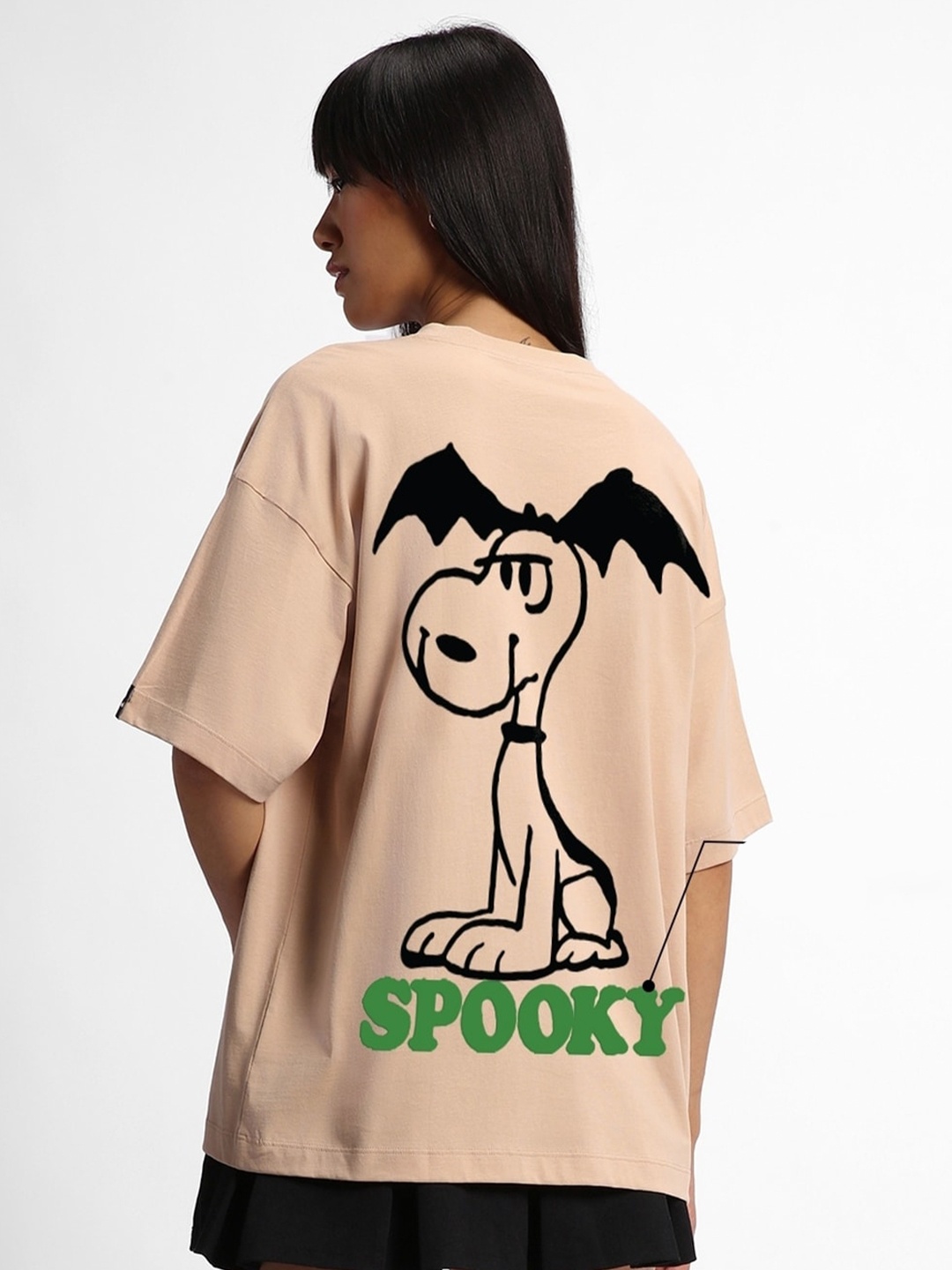 

Bewakoof Brown Peanuts Merchandise Graphic Printed Cotton Oversized T-shirt