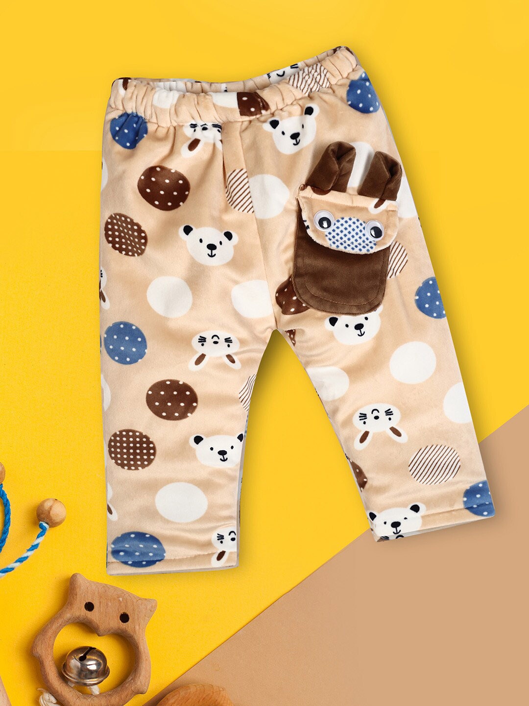 

V-Mart Infants Conversational Printed Cotton Lounge Pants, Beige