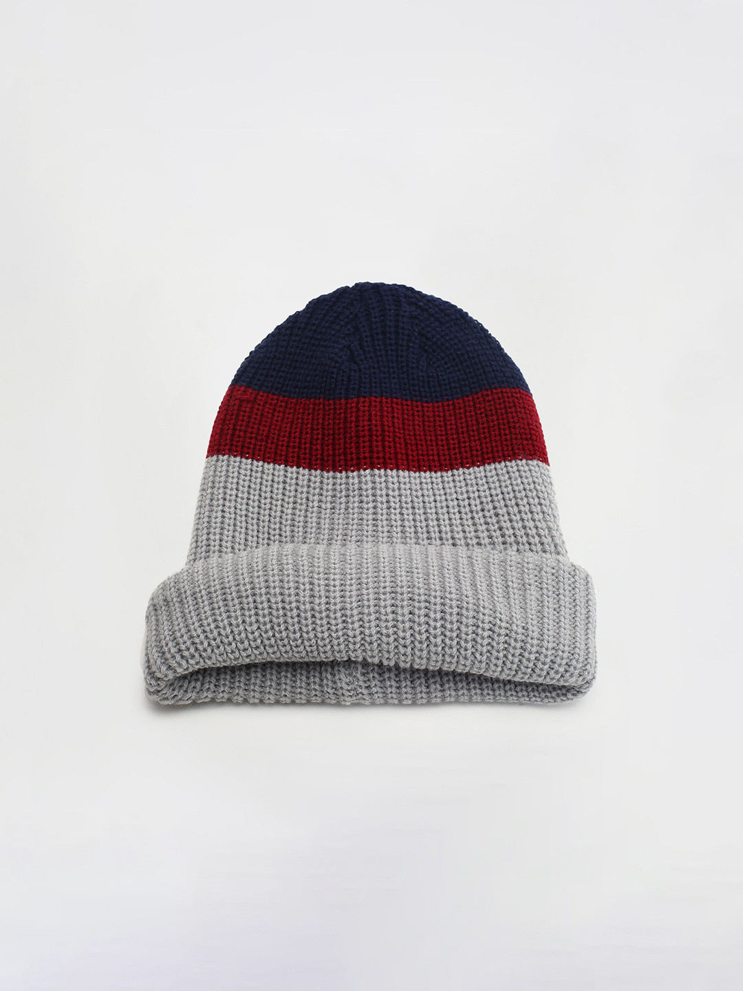 

max Boys Self Design Acrylic Beanie, Navy blue