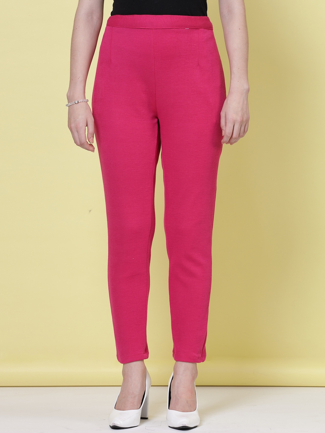 

Clora Creation Women Magenta Smart Easy Wash Trousers