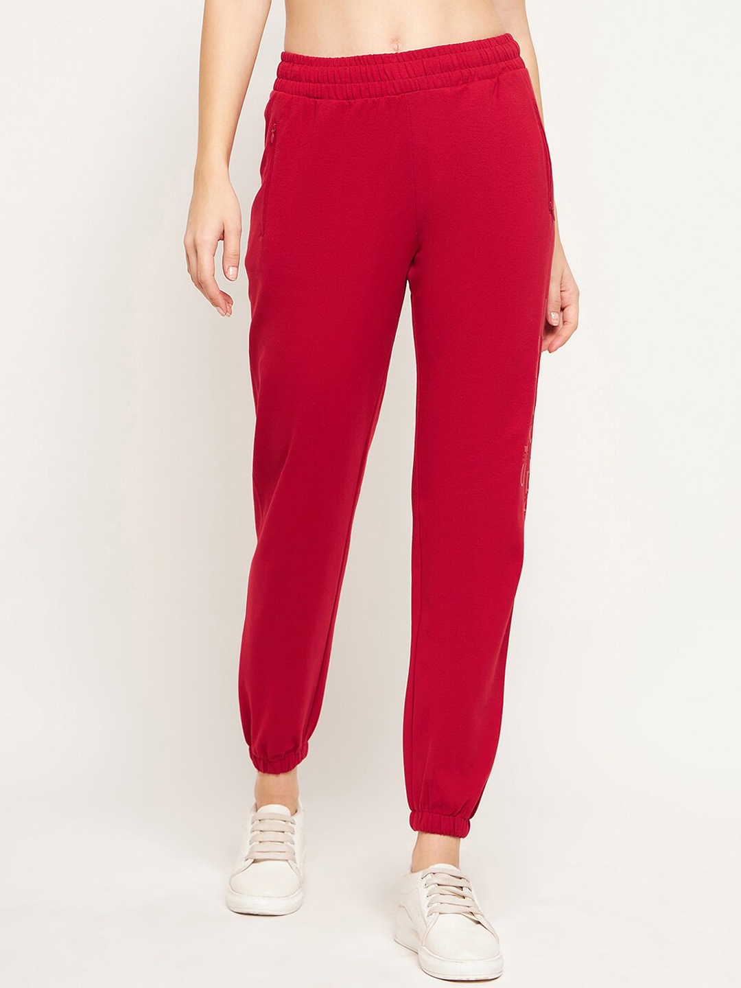 

MADAME M SECRET Women Mid-Rise Joggers, Maroon