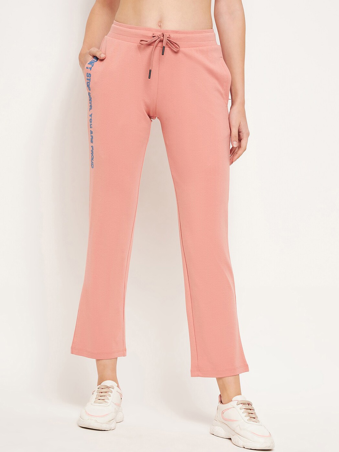 

MADAME M SECRET Women Cotton Cropped Track Pant, Pink