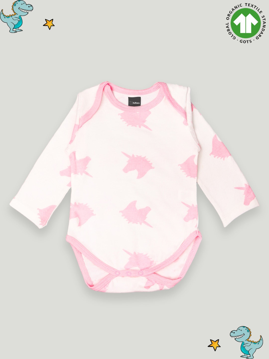 

Kidbea Infants Printed Cotton Bodysuit, Pink