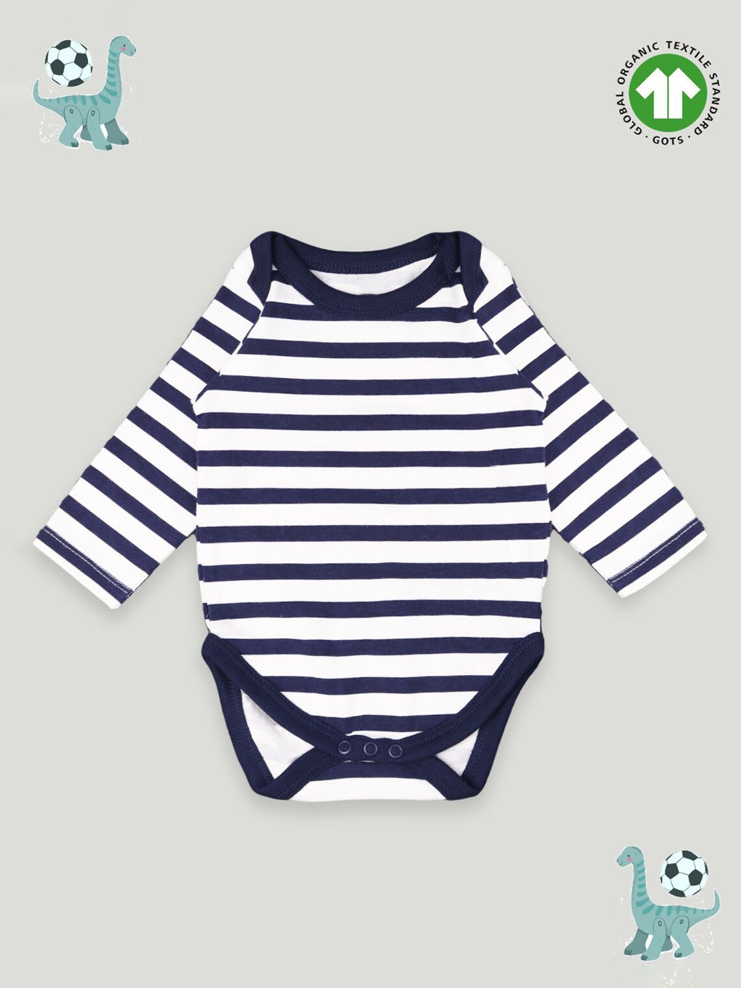 

Kidbea Striped Cotton Bodysuit, Blue
