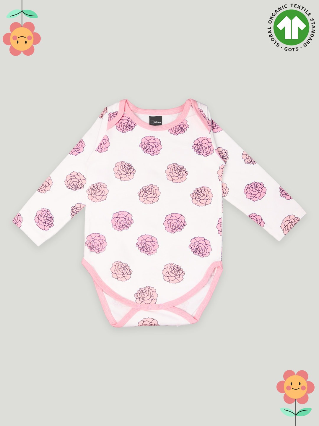 

Kidbea Printed Cotton Bodysuit, Pink