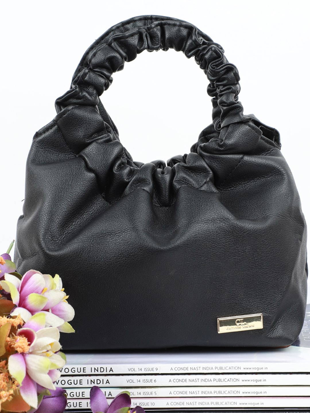 

Carlton London Textured Bucket Shoulder Bag, Black