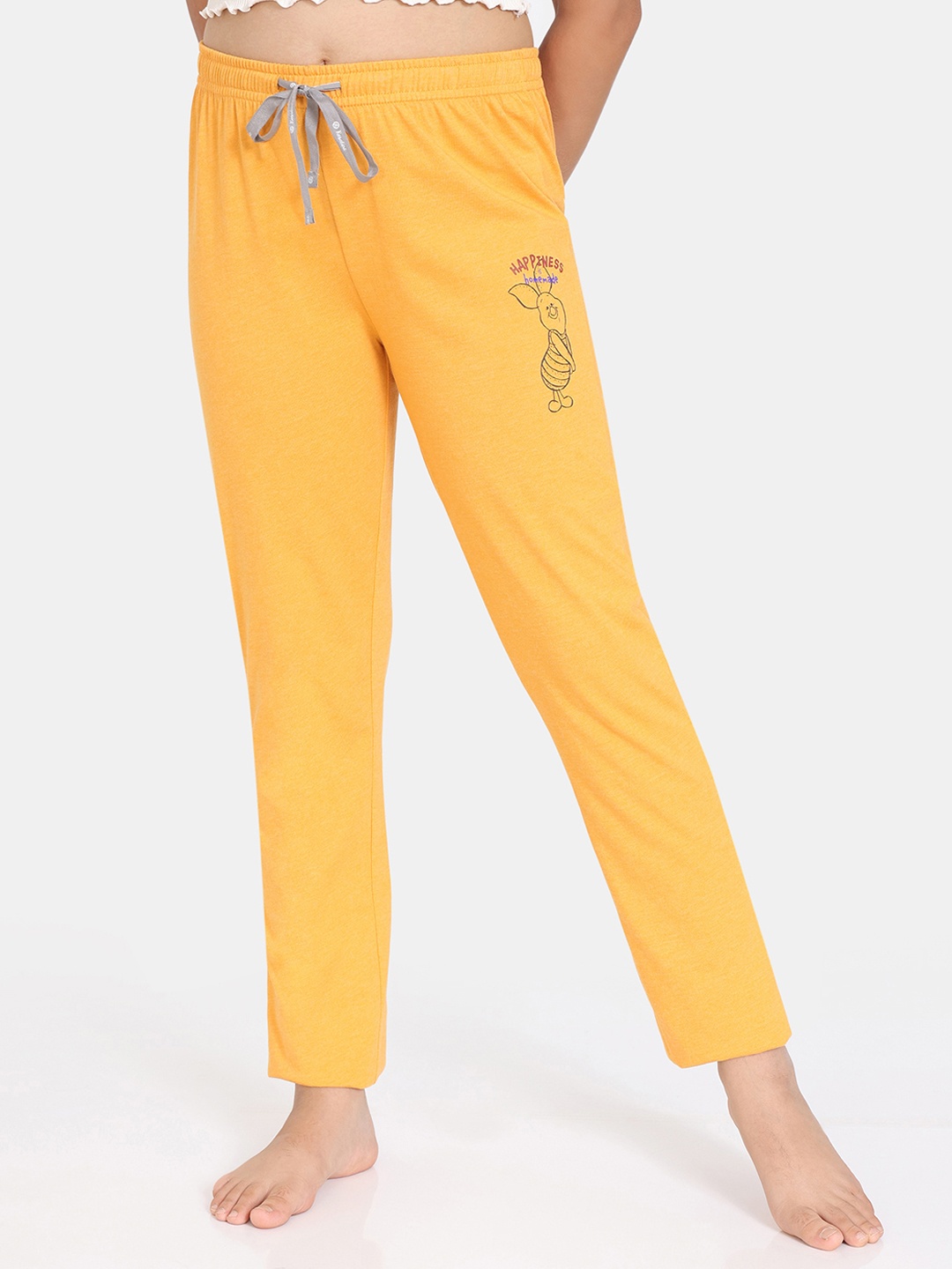 

Rosaline by Zivame Girls Winnie The Pooh Printed Cotton Lounge Pants, Yellow