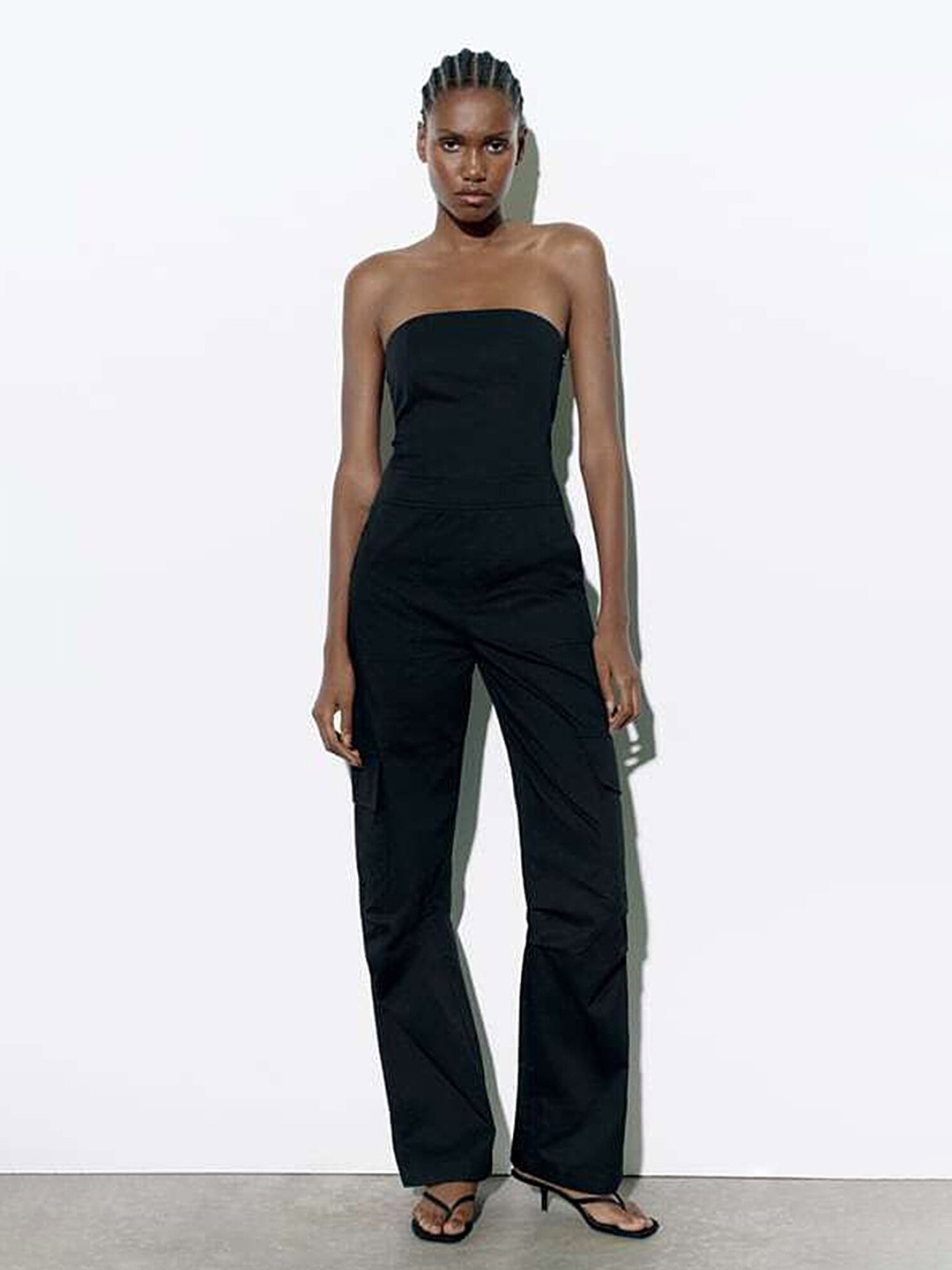 

LULU & SKY Strapless Basic Jumpsuit, Black