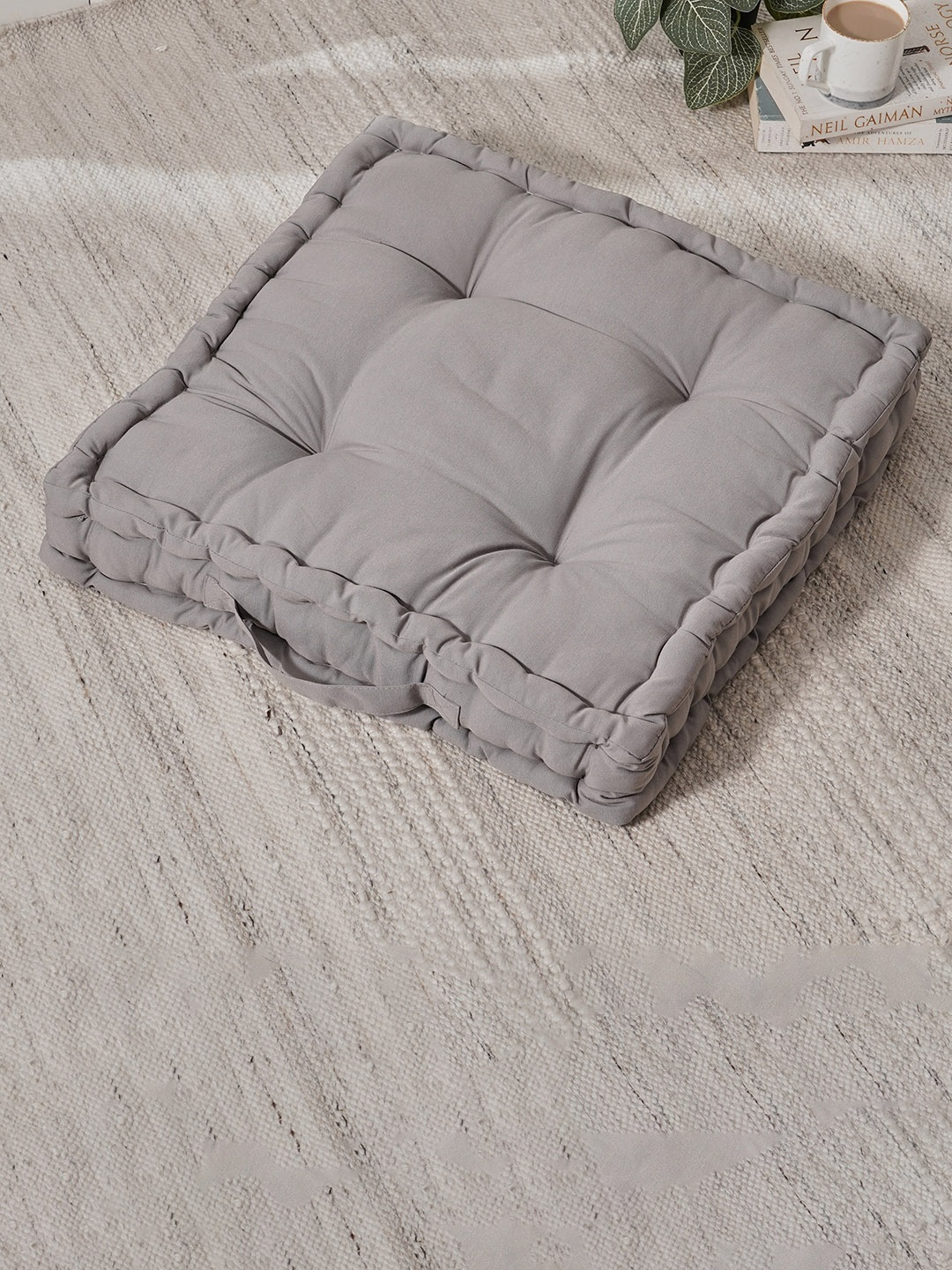 

Home Centre Grey Solid Cotton Corsica Kinsley Square Floor Cushion