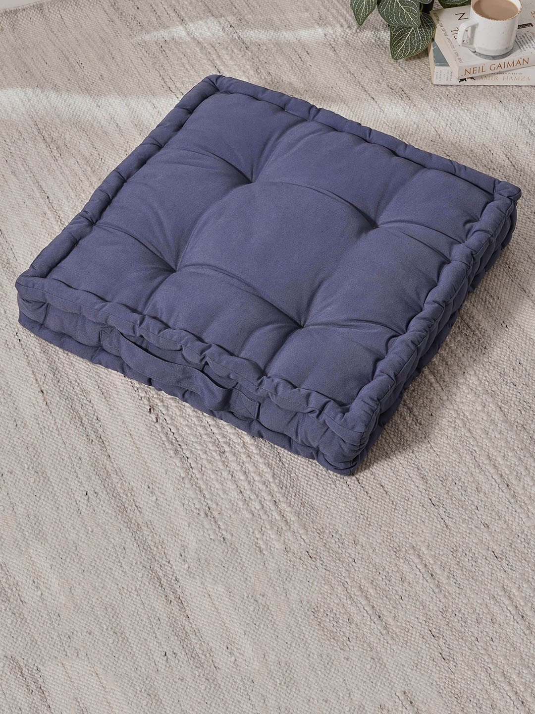 

Home Centre Blue Solid Cotton Corsica Kinsley Square Floor Cushion