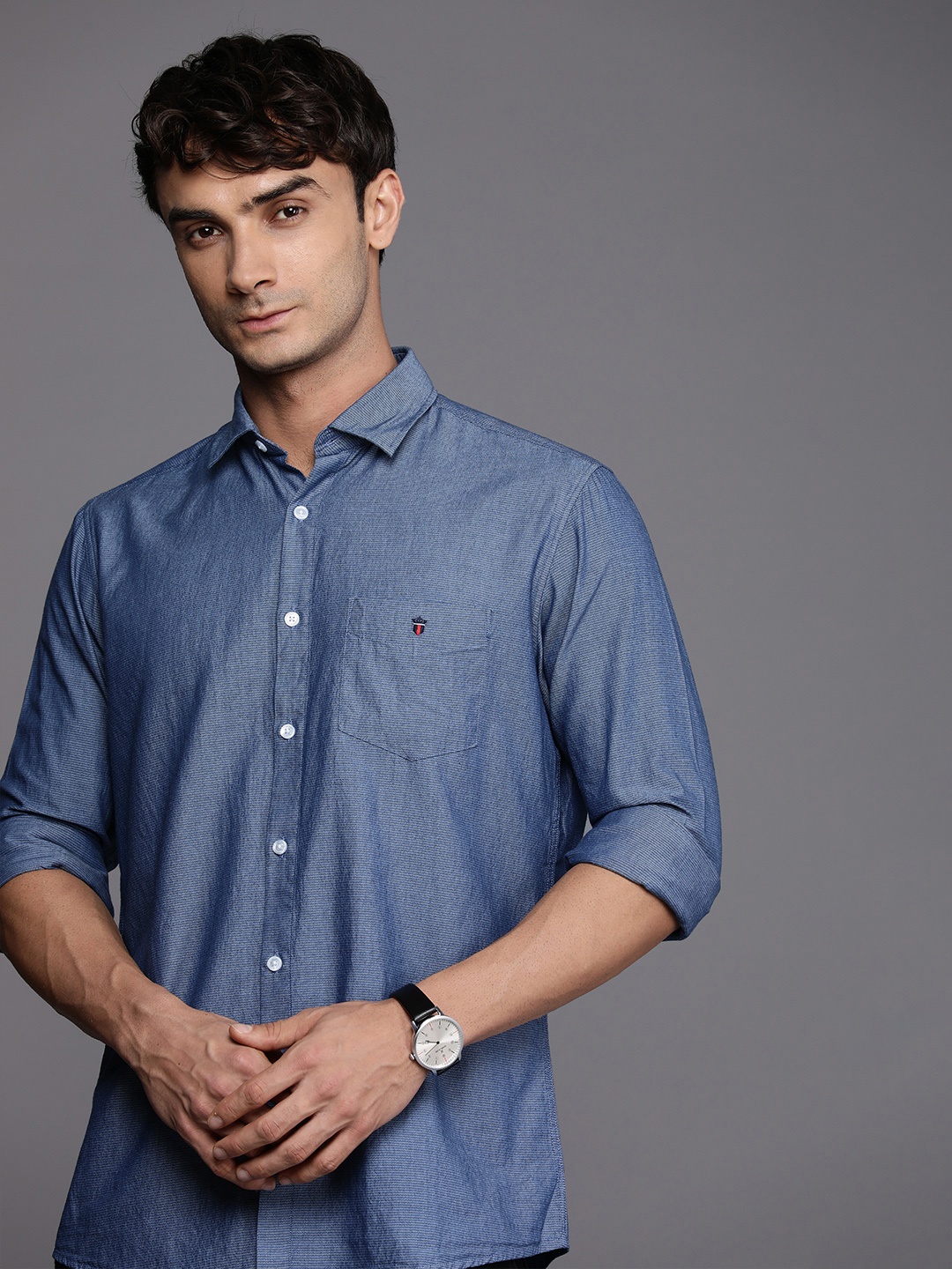 

Louis Philippe Sport Slim Fit Pinstriped Casual Shirt, Blue
