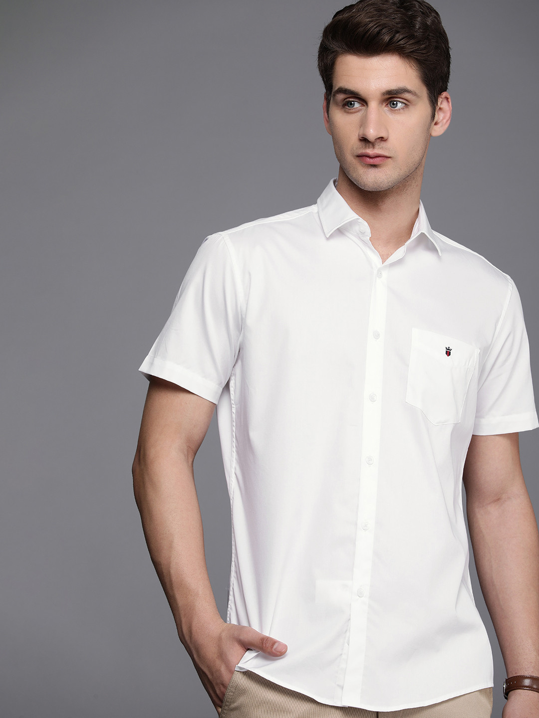 

Louis Philippe Sport Slim Fit Opaque Pure Cotton Casual Shirt, White