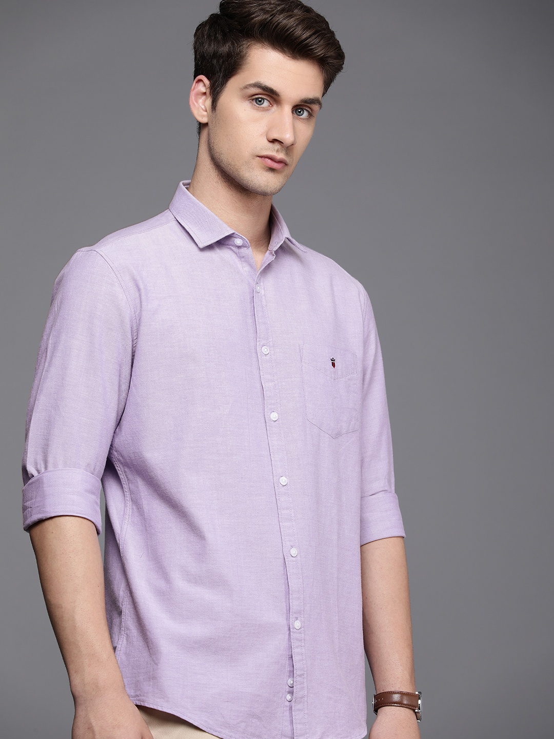 

Louis Philippe Sport Solid Slim Fit Pure Cotton Casual Shirt, Lavender