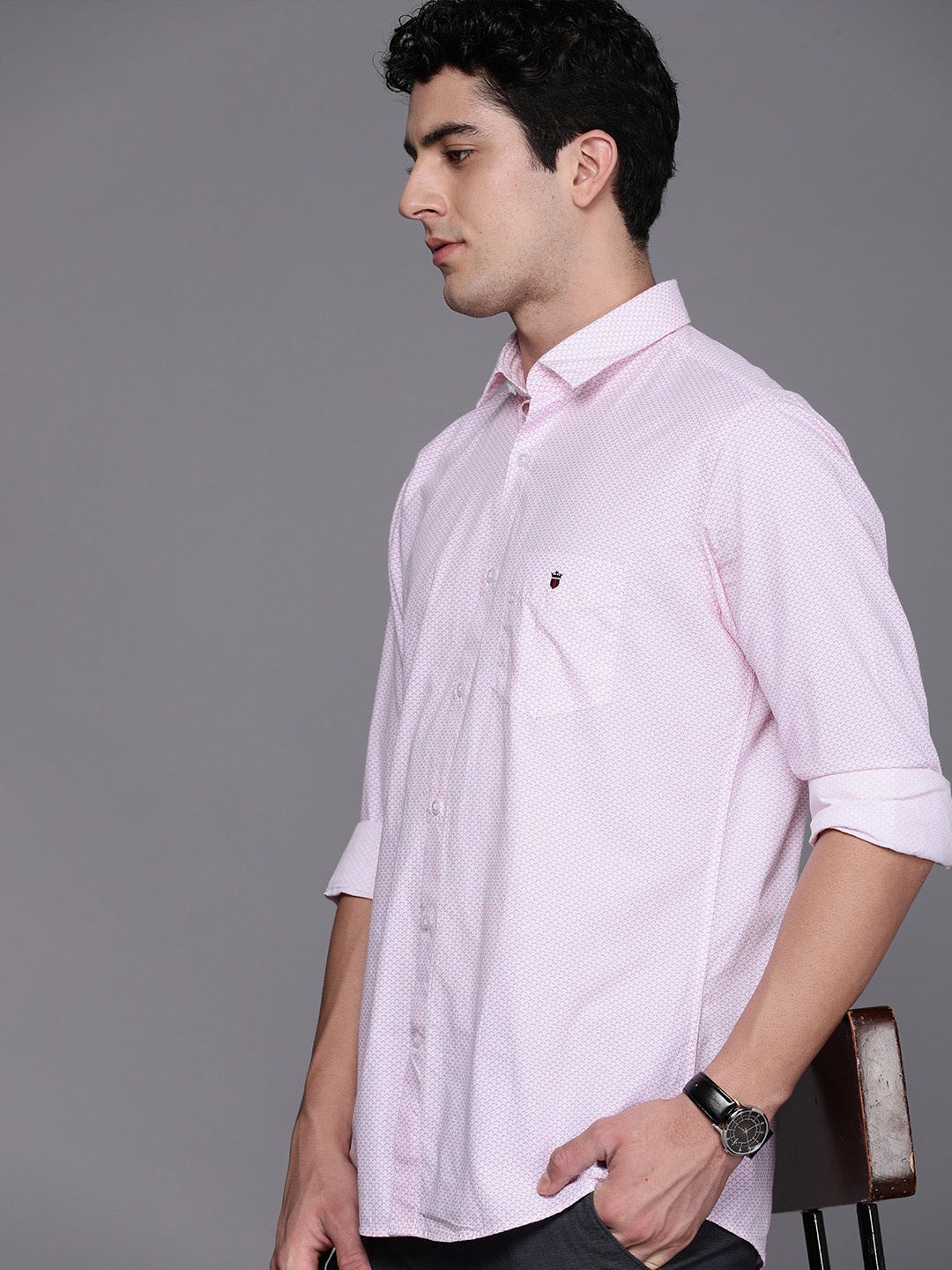 

Louis Philippe Sport Pure Cotton Slim Fit Printed Casual Shirt, Pink