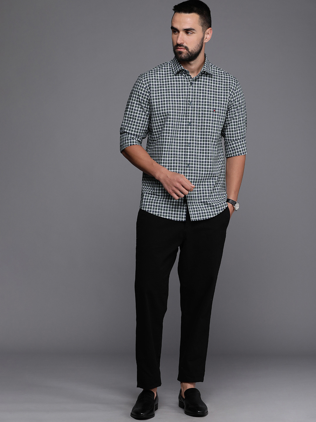 

Louis Philippe Sport Slim Fit Checked Casual Shirt, Green