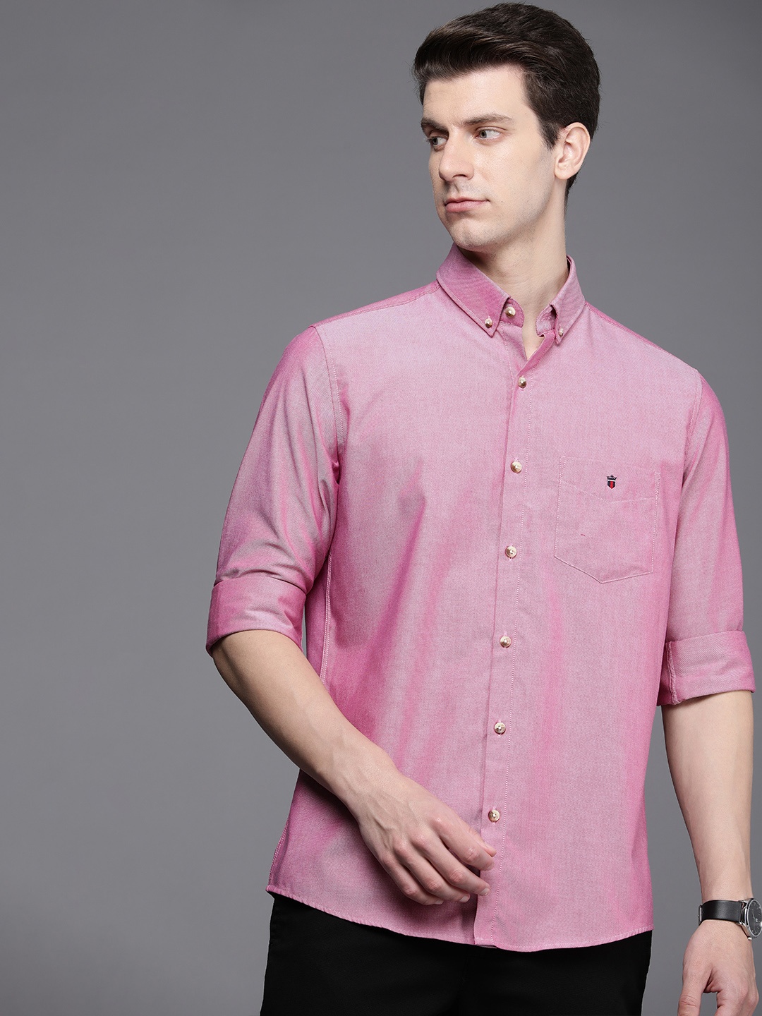 

Louis Philippe Sport Pure Cotton Slim Fit Casual Shirt, Pink