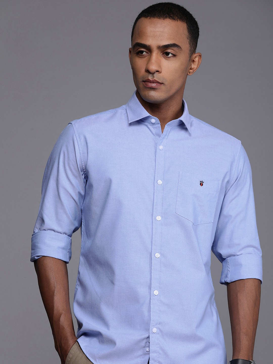 

Louis Philippe Sport Pure Cotton Slim Fit Casual Shirt, Blue