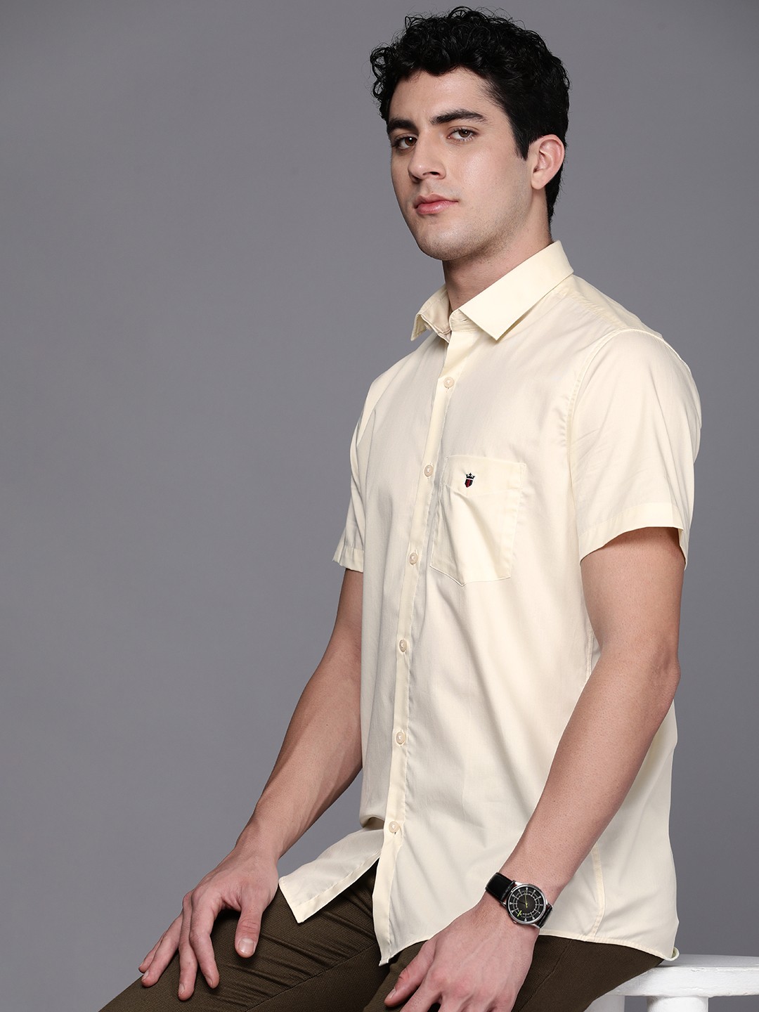 

Louis Philippe Sport Pure Cotton Slim Fit Casual Shirt, Cream