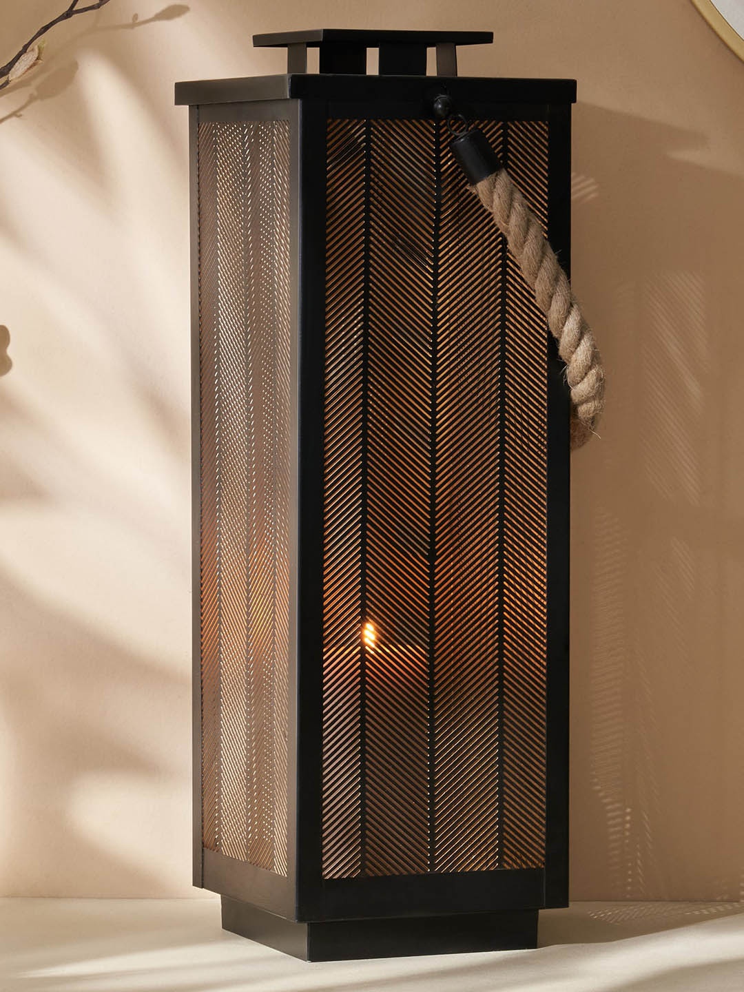

Home Centre Aerin Iron Black Cut Work Hanging Lantern