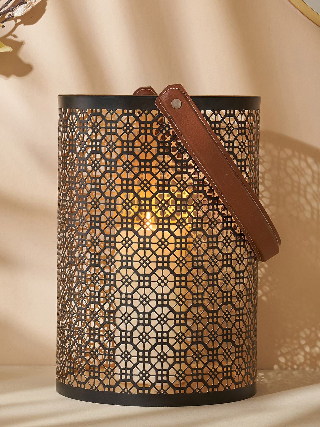 

Home Centre Aerin Black Cut Work Metal Hanging Lantern