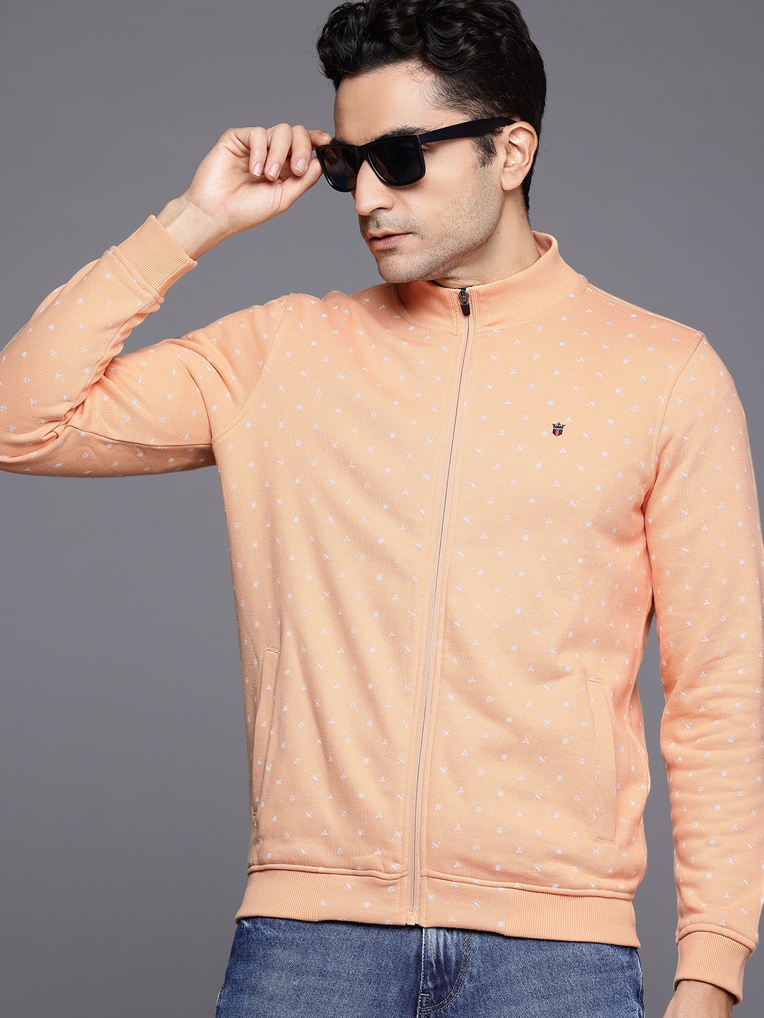 

Louis Philippe Sport Men Printed Sweatshirt, Peach