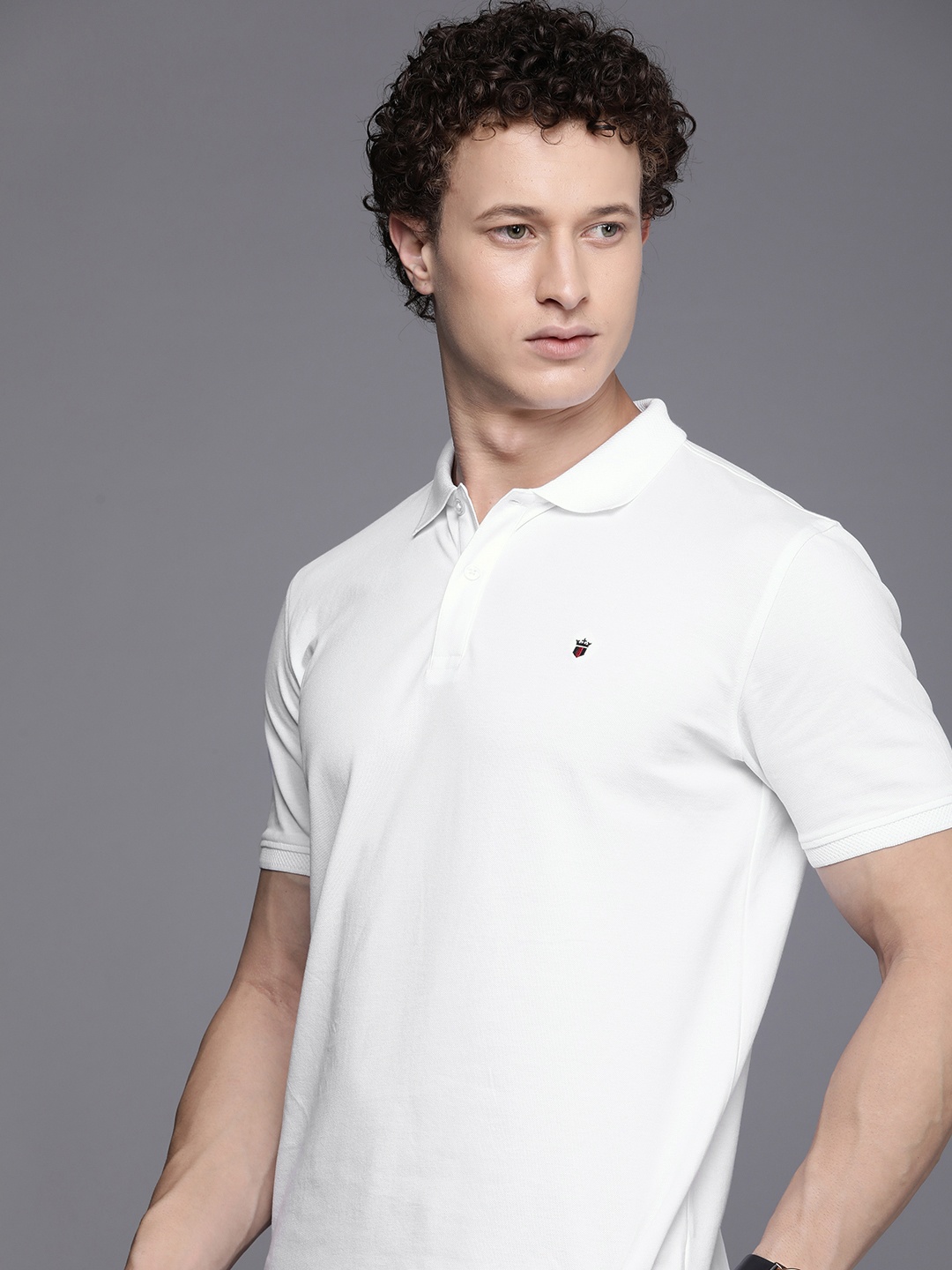 

Louis Philippe Sport Solid Polo Collar Slim Fit T-shirt, White