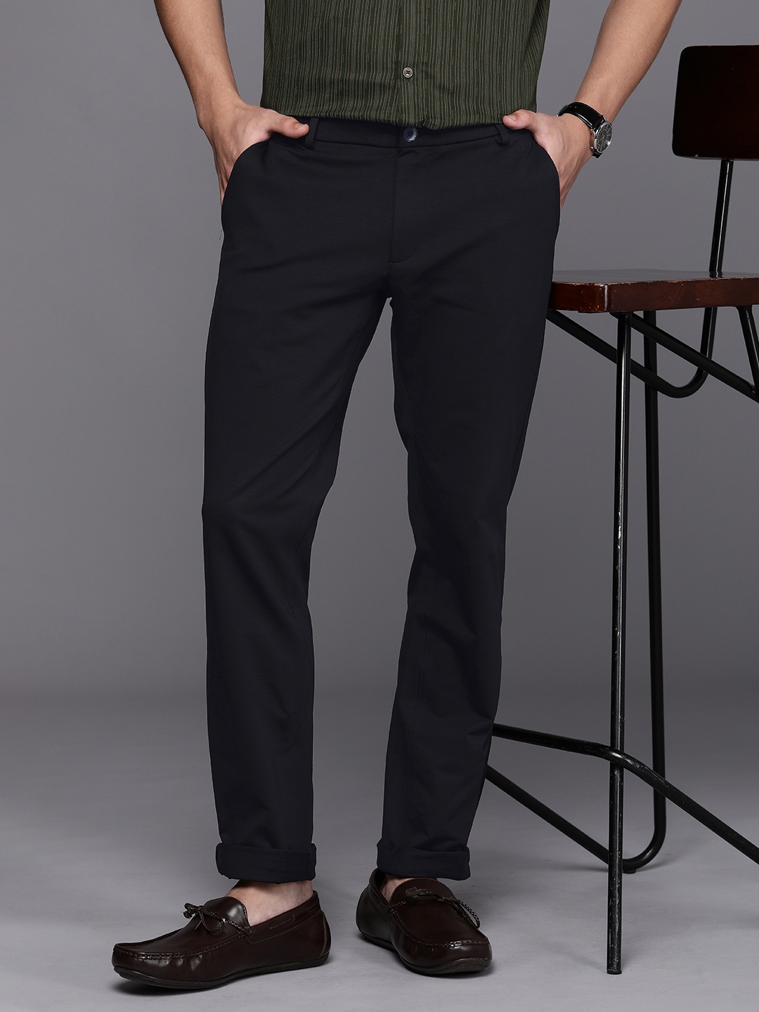 

Louis Philippe Sport Men Slim Fit Trousers, Black