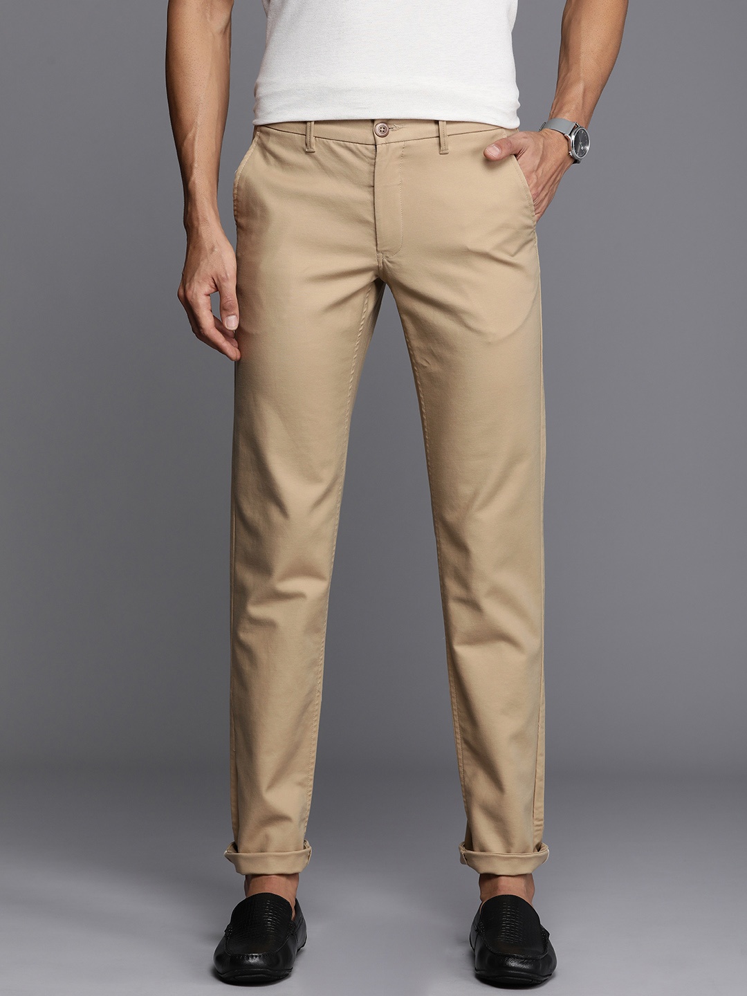 

Louis Philippe Sport Men Tapered Fit Trousers, Khaki