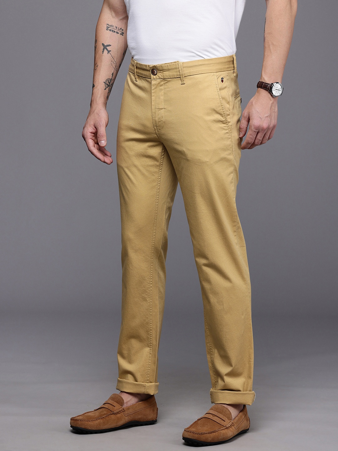 

Louis Philippe Sport Men Slim Fit Trousers, Khaki