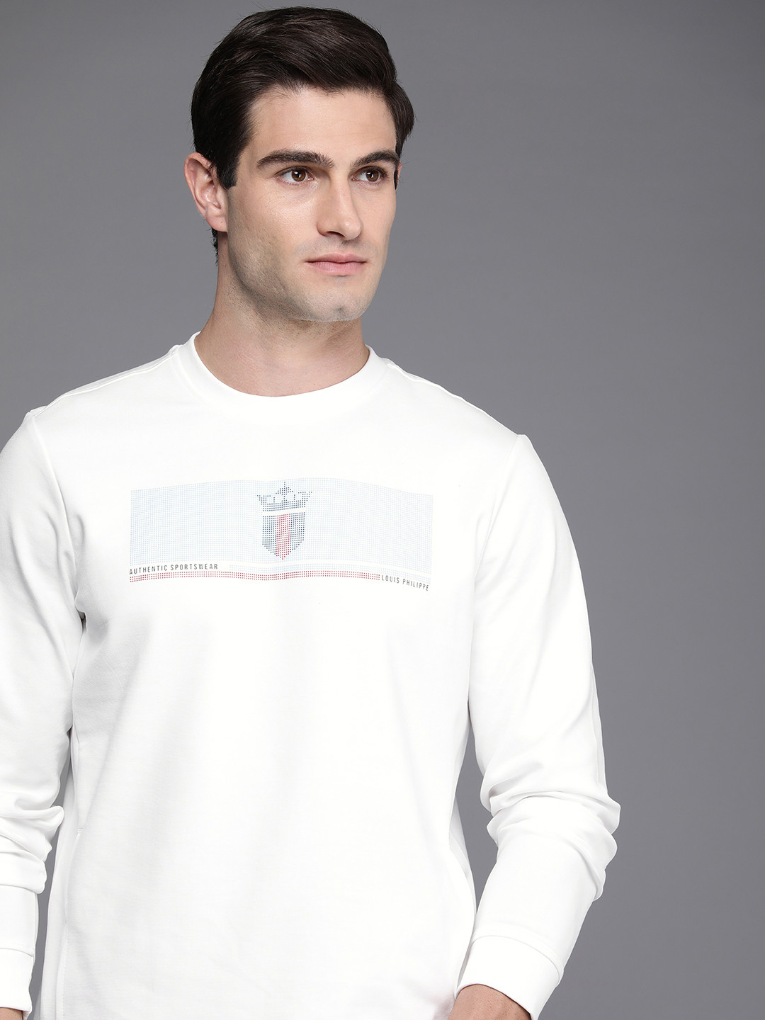 

Louis Philippe Sport Men Printed Sweatshirt, White