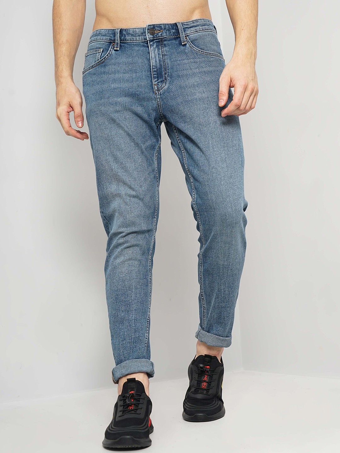 Celio Men Jean Clean Look Light Fade Stretchable Jeans, Blue