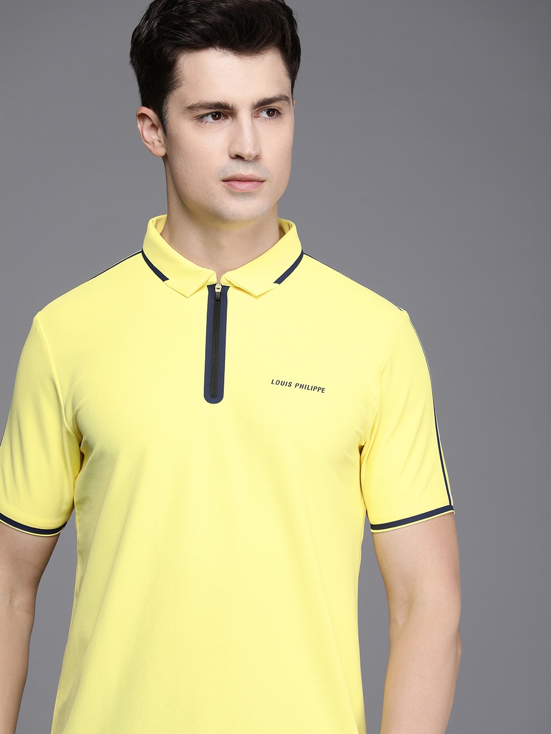 

Louis Philippe ATHPLAY Solid Polo Collar T-shirt, Yellow