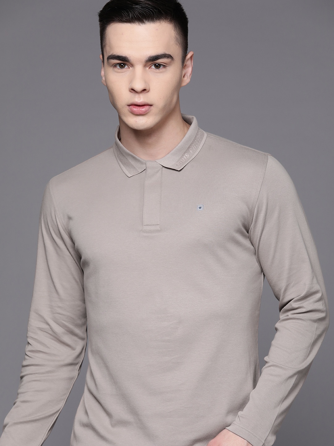 

Louis Philippe ATHPLAY Polo Collar Pure Cotton T-shirt, Beige