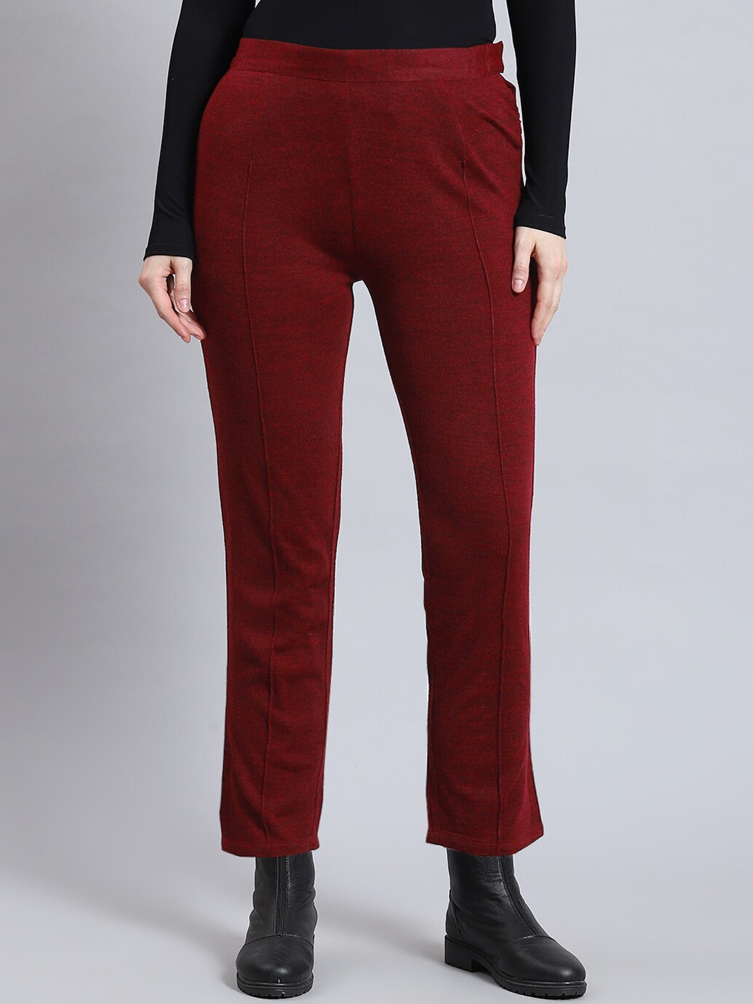 

Monte Carlo Self Design High-Rise Trouser, Maroon