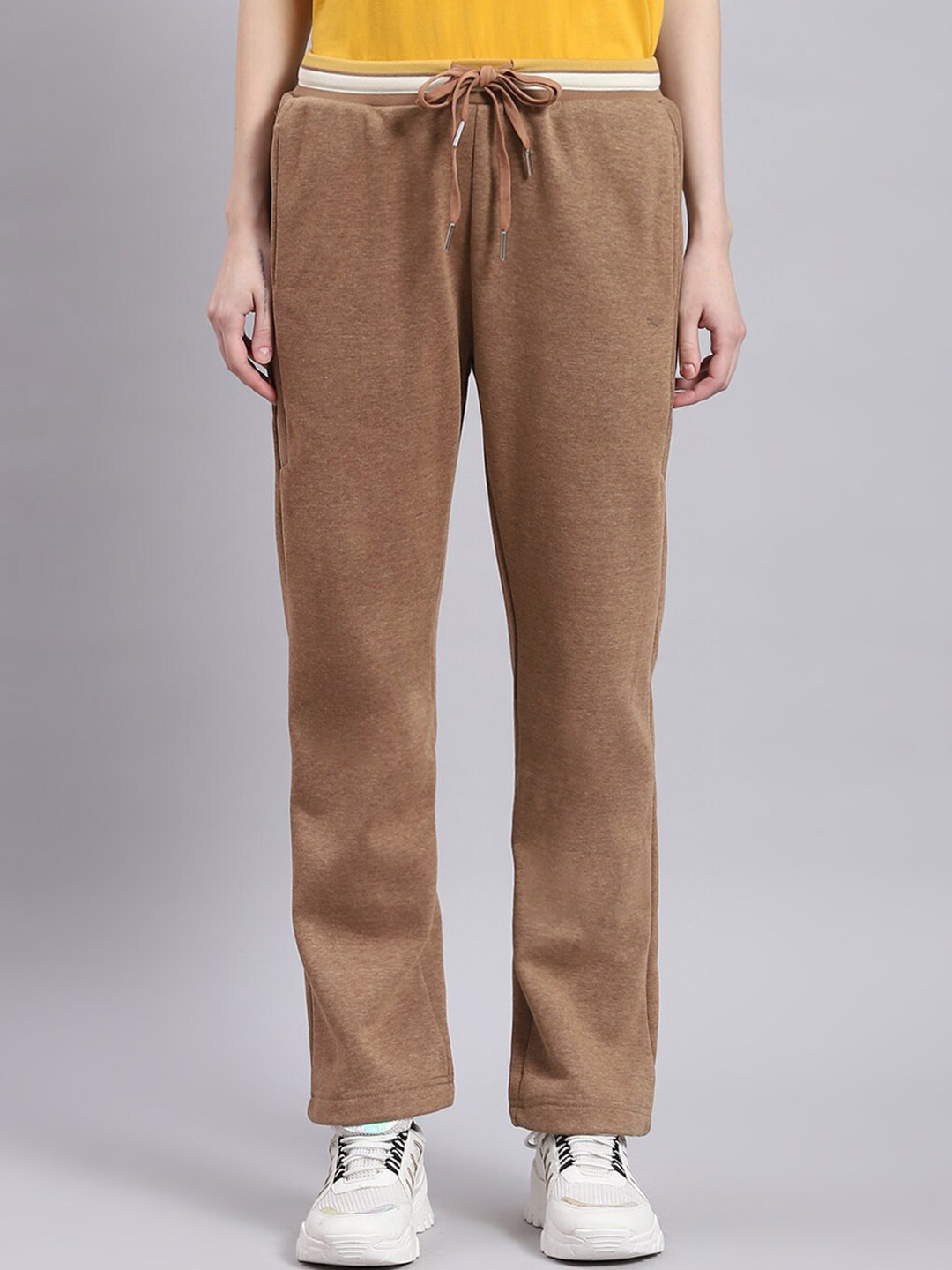 

Monte Carlo Women Mid-Rise Wrinkle Free Regular Fit Trousers, Brown