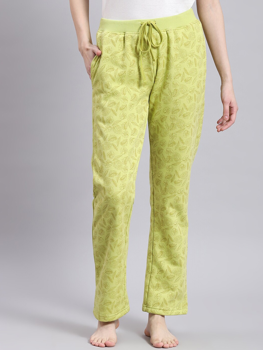 Monte Carlo Printed Lounge Pants, Lime green