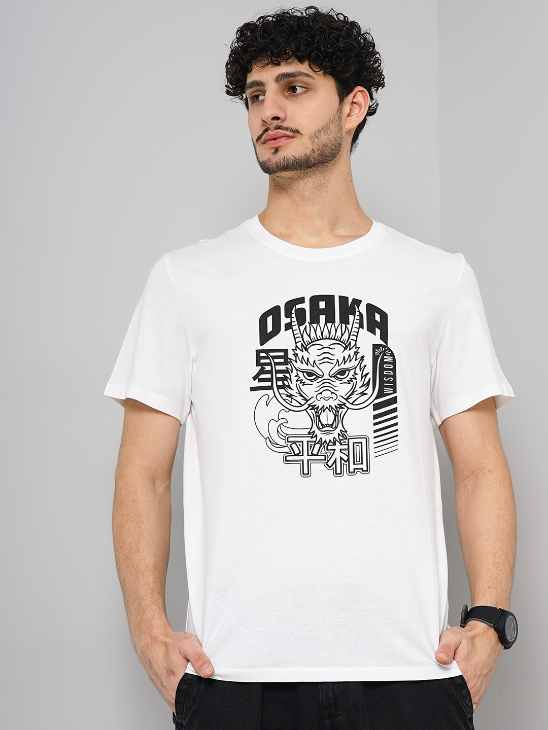 

Celio Typography Printed Cotton T-shirt, White