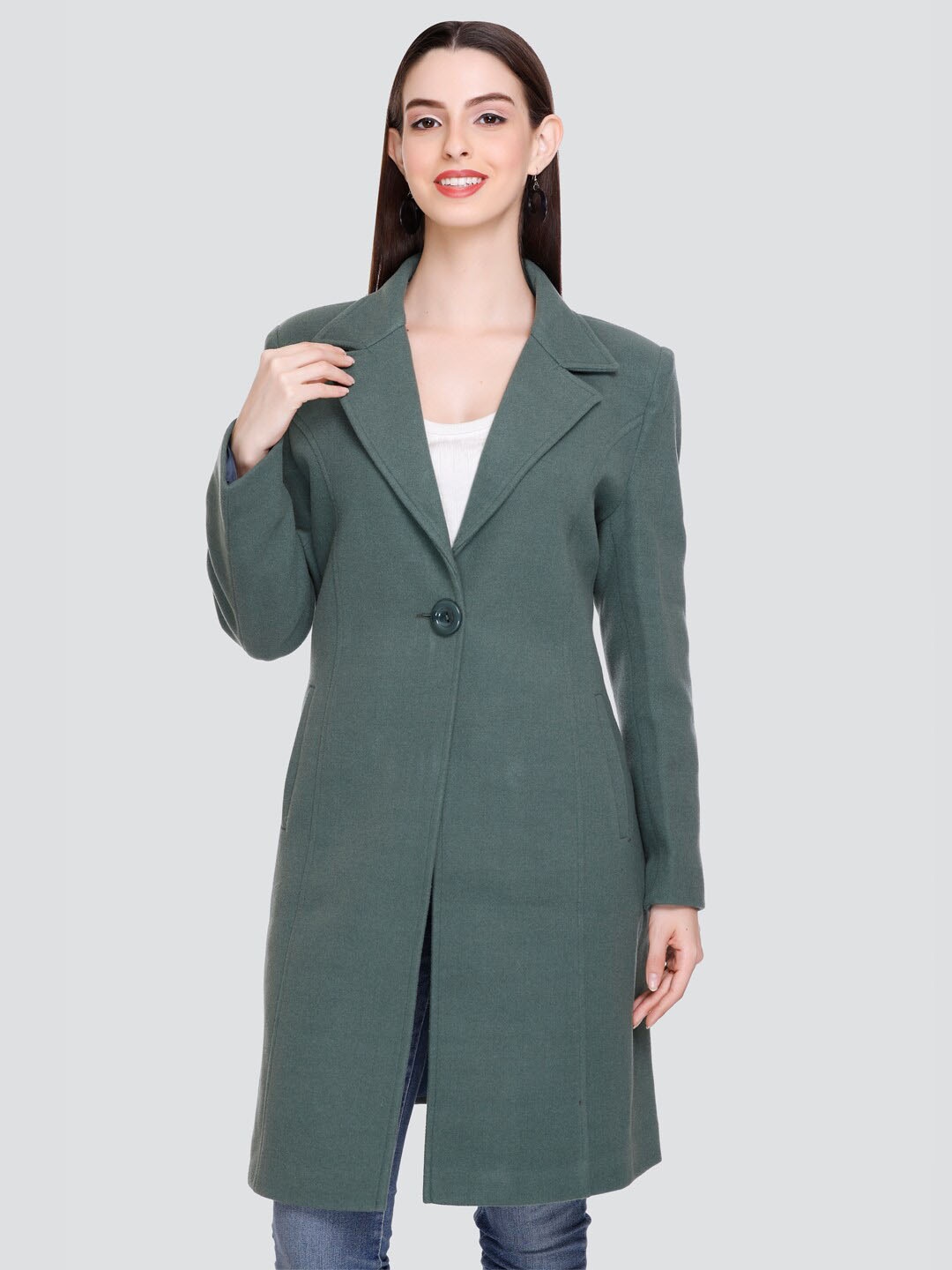 

Winter Wonders Wool Single-Breasted Longline Overcoat, Grey