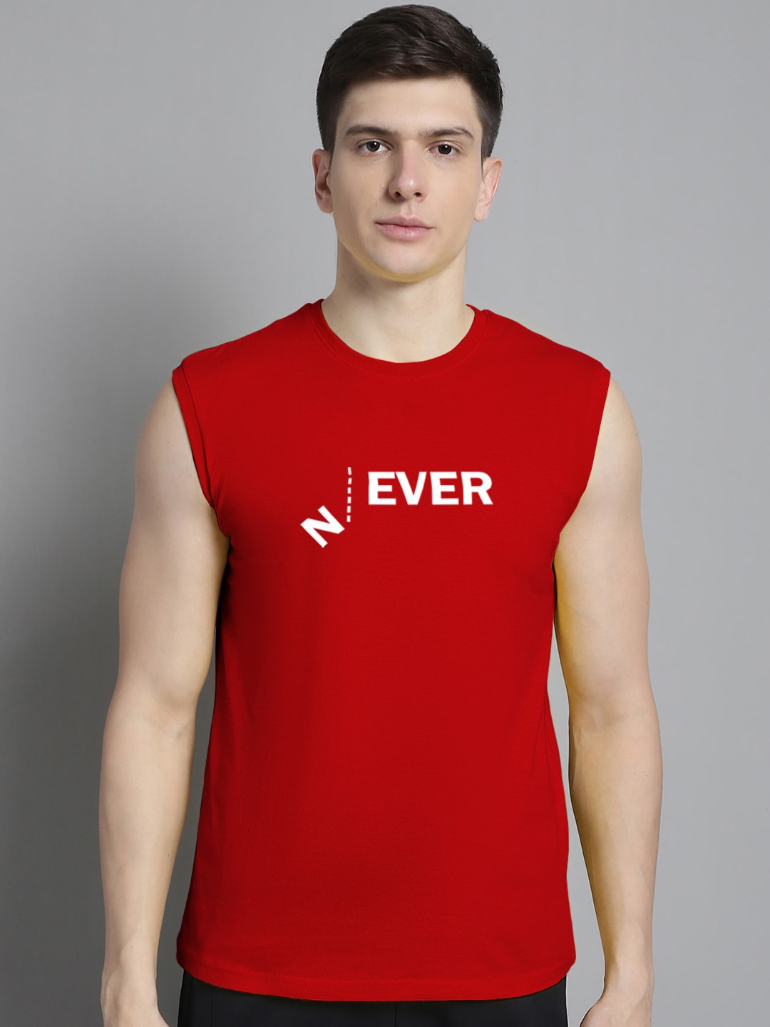 Friskers Typography Printed Slim Fit Pure Cotton T-Shirt, Red